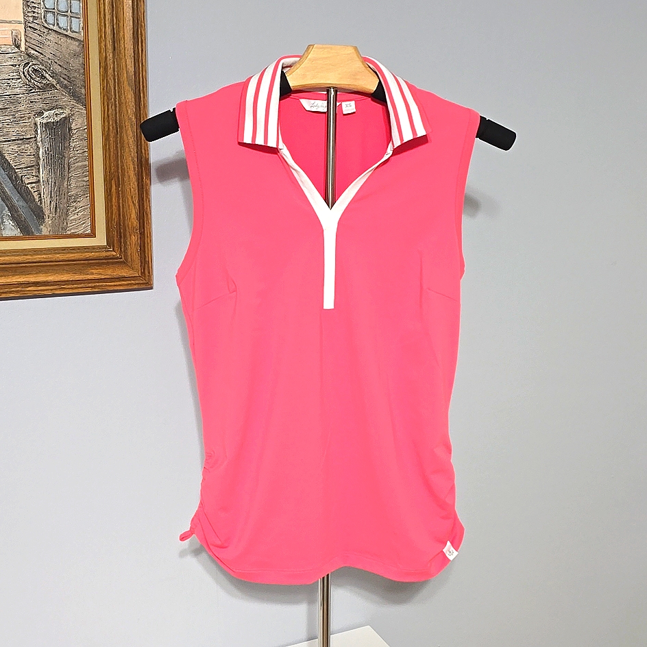 Lady Hagen Pink Sleeveless Polo Tank Top Nwot